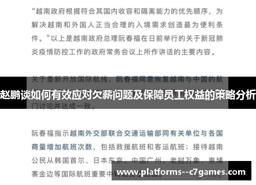 赵鹏谈如何有效应对欠薪问题及保障员工权益的策略分析